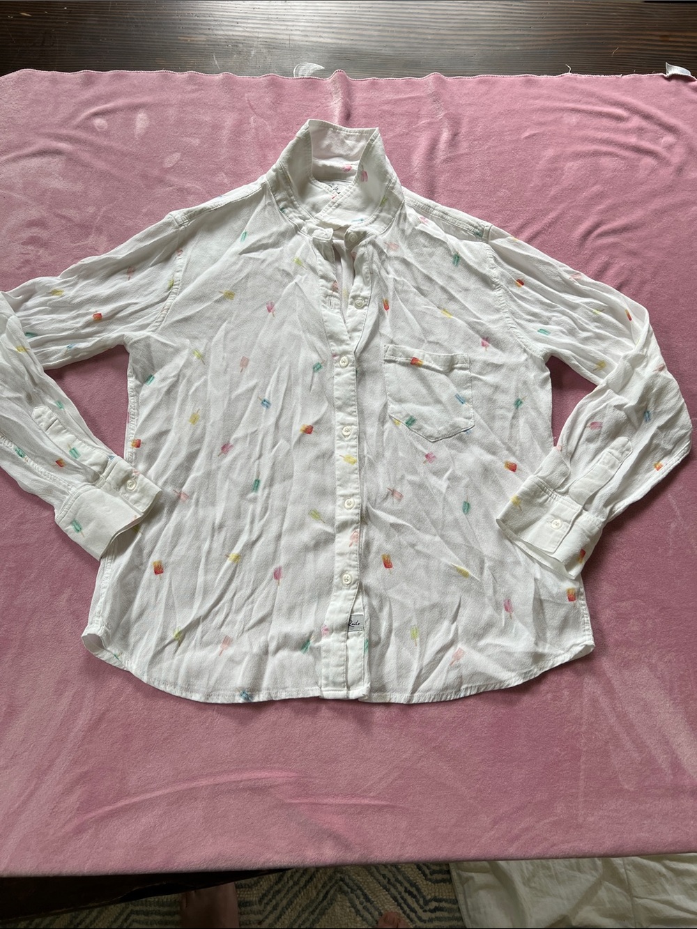 Rails White Button-Down Shirt with Multicolor Tiny Print